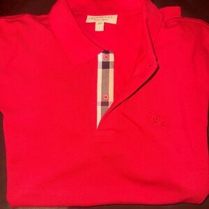 Men’s Burberry Shirt sleeve Polo Red size L